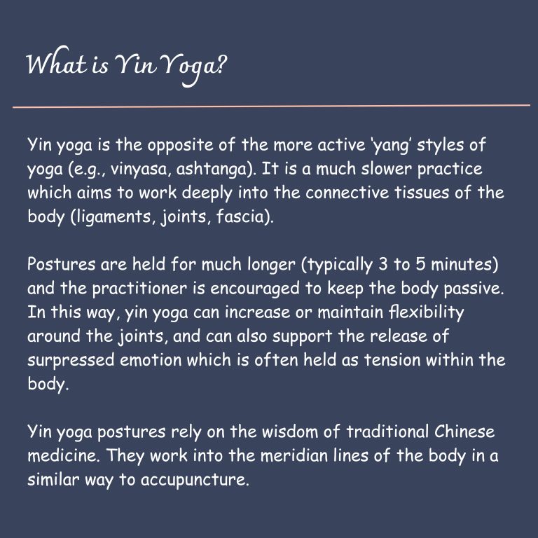 Yoga with Sally, what is Yin Yoga